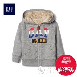 Gap 男幼童冬季经典徽标厚绒衬里连帽卫衣保